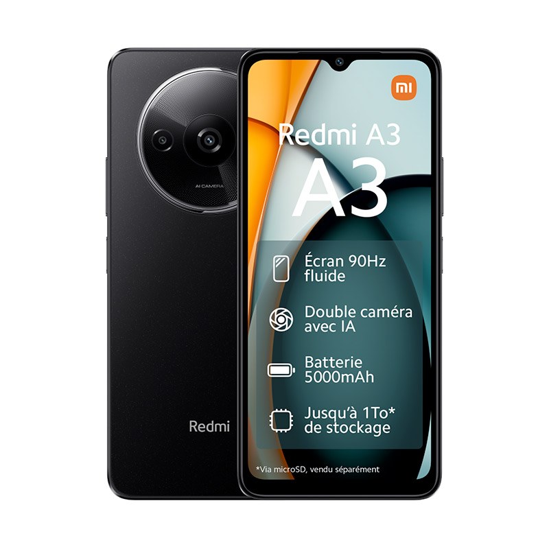 Acheter Smartphone Xiaomi Redmi A3 4g 128go Noir Bon état - 99,00 € Smartphone Xiaomi Redmi A3 4g 128go Noir Bon état - reconditionné disponible sur Electro Depot